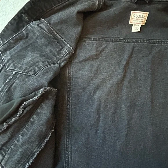 GUESS Women's Charcoal Denim Jacket - Picture 6 of 8